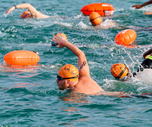 Load image into Gallery viewer, OPEN WATER SWIMMING TOW BAGS | VOLARE - Style Orange Hi Viz